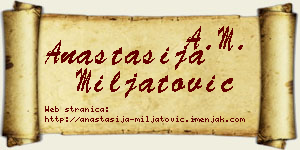 Anastasija Miljatović vizit kartica